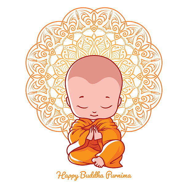 Greeting Card For Buddha Birthday Stock Illustration - Download Image Now -  Monk - Religious Occupation, Buddha, Cartoon - iStock