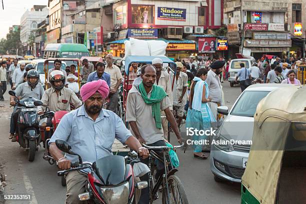 The Streets Of New Delhi Stock Photo - Download Image Now - Crowd of People, Delhi, Street