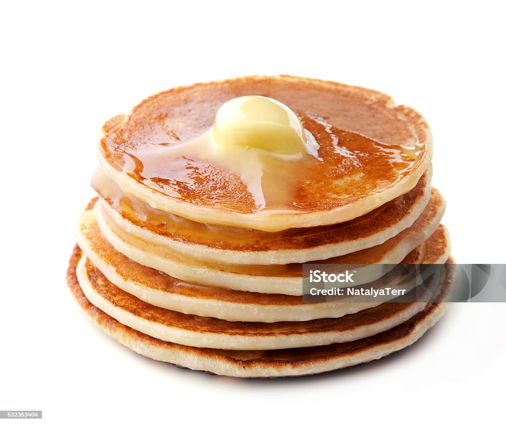 Pancakes on white background. Pancakes on white background.Healthy eating. Heat - Temperature Stock Photo