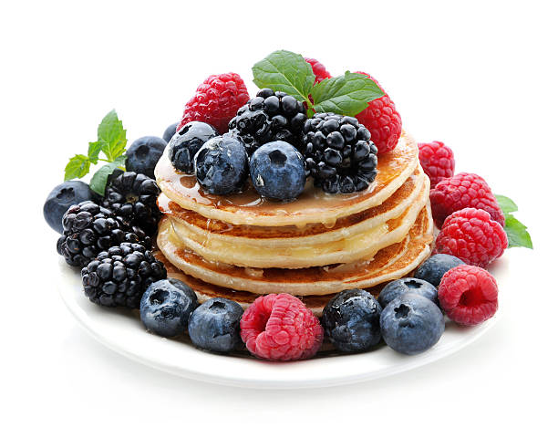 istock Breakfast. Delicious pancakes with berries 532353466