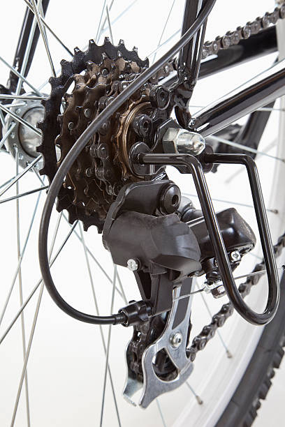 istock Mountain bike gear shift against white background 532354683
