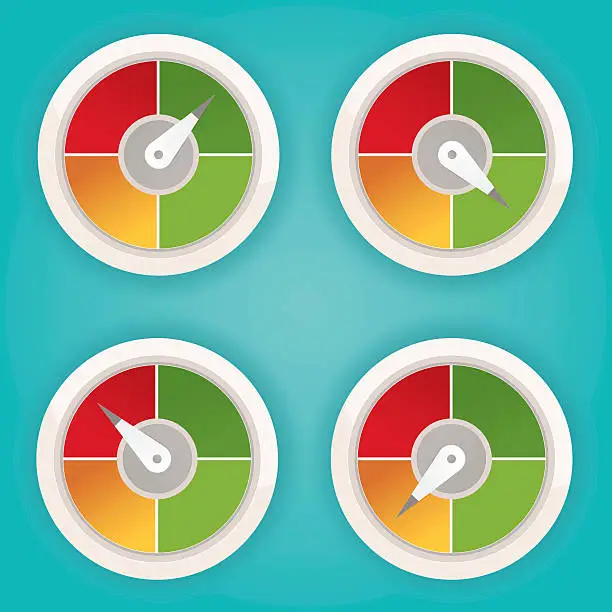 Vector illustration of illustration of chart meter elements, colorful Infographic gauge element