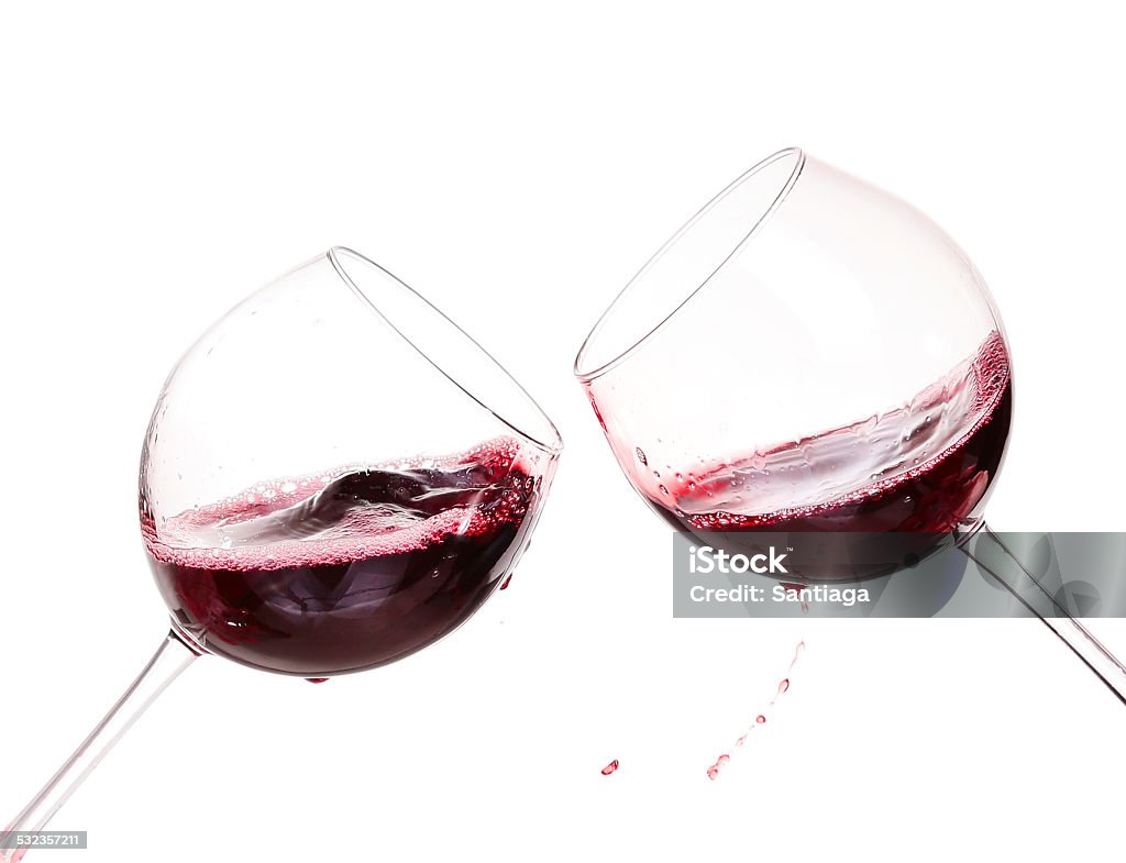 Set of glasses with red wine 2015 Stock Photo