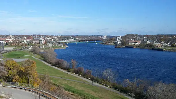 Photo of Bangor by the Blue Penobscot River in Fall