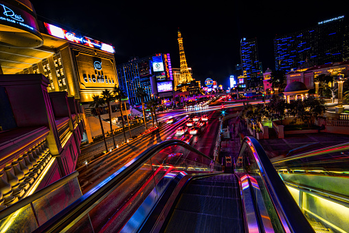 Las Vegas, NV, USA-September 14, 2014: A view of The Las Vegas Strip at night.