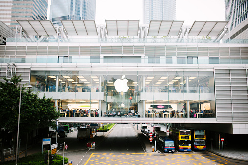 Hong Kong, Сhina - November 11, 2014: Apple Store, International Finance Centre Mall, Hong Kong