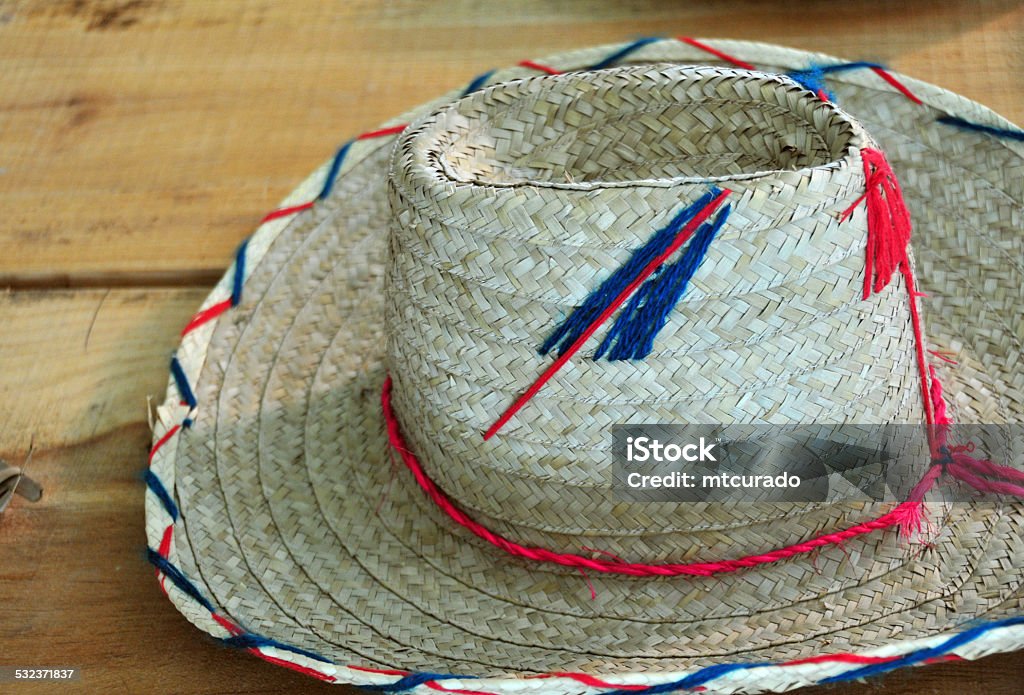 Straw hat, Dominican republic El Catey, Samaná province, Dominican republic: Panama hat with Dominican colors - Samaná El Catey International Airport - photo by M.Torres 2015 Stock Photo