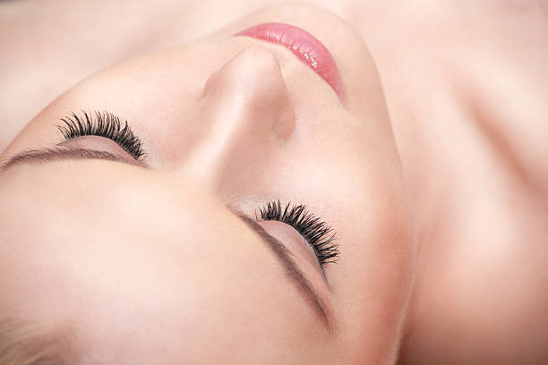 istock Lying woman eyes with long eyelashes. 532374077