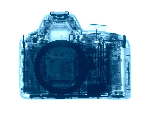 Photo of DSLR photo camera under the X-rays