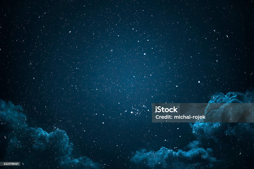 Night sky with stars and clouds. Night sky with stars and clouds shot. Night Stock Photo