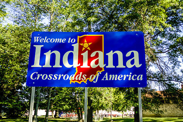 istock Welcome to Indiana State Signpost 532378517