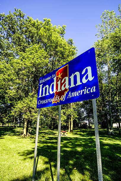 istock Welcome to Indiana State Signpost 532378521