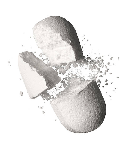 white crushed tablet a long white crushed tablet on a white background crushed stock pictures, royalty-free photos & images