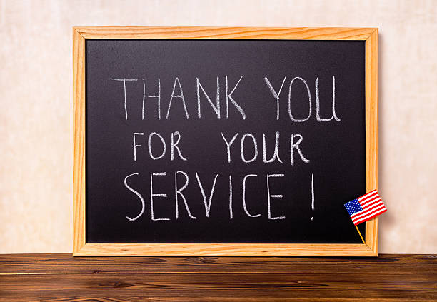 istock handwriting text thank you for your service with flag 532385710