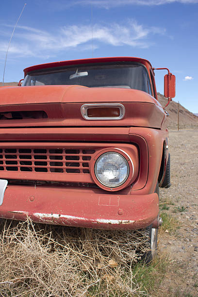istock Old rusty truck in the desert with blue skies 532387092