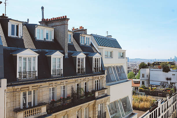 istock Parisian apartment building rooftops 532389428
