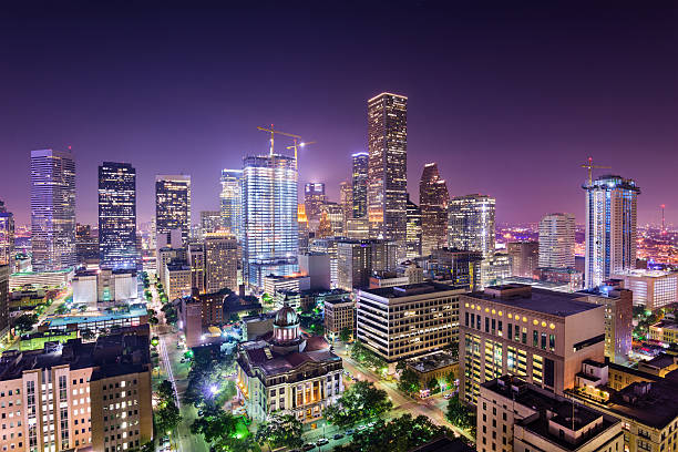 Houston Texas Skyline Houston, Texas, USA downtown city skyline. houston skyline stock pictures, royalty-free photos & images