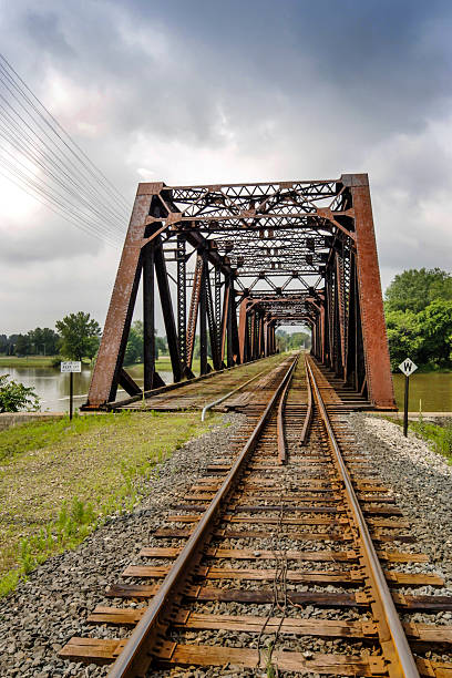 istock Rusting railroad bridge over the River Raisin at Monroe MI 532393196