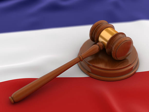 istock Gavel on flag of Netherlands 532393370