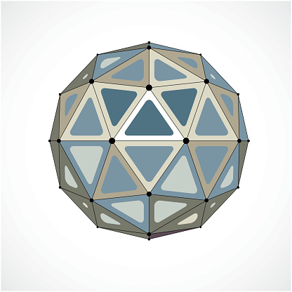 3d Vector Digital Wireframe Spherical Object Made Using Triangles Stock ...
