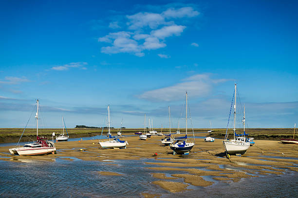 istock Small boats beached in Wells Harbour 532396031