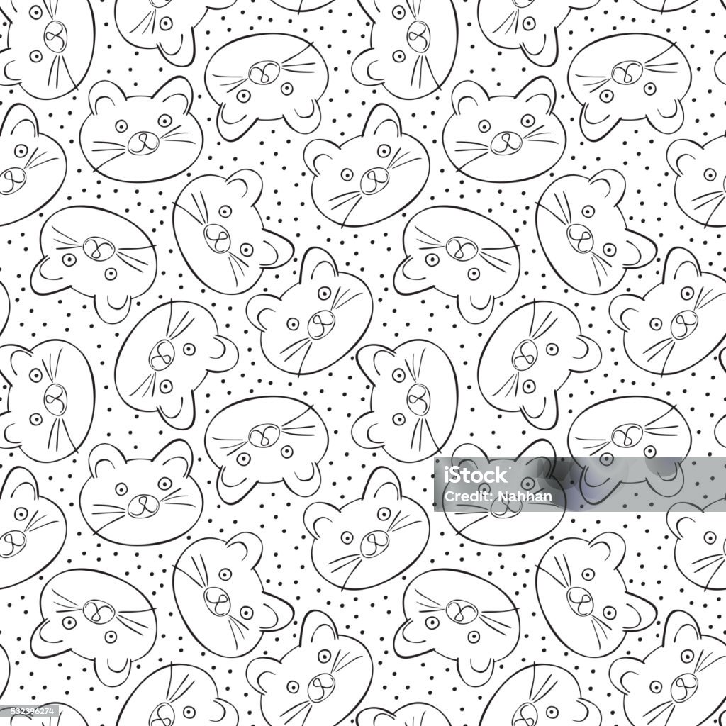 Subtle Cat Pattern Seamless Cats Pattern Stock Illustration - Download Image Now - Animal ...