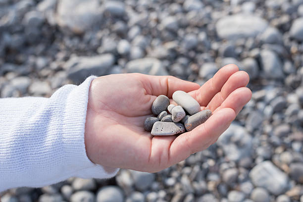 istock hand holding pebbles on a pebble beach 532396797