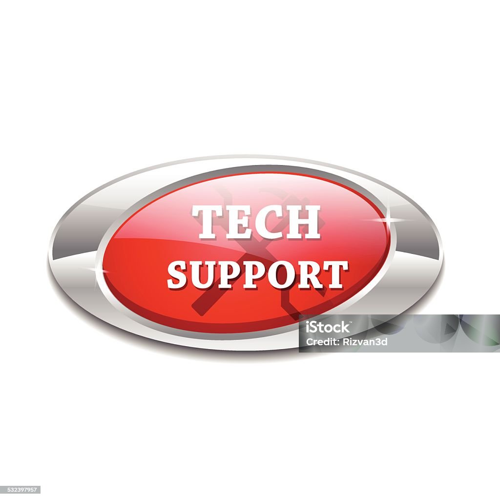 Tech Support Red Elliptical Vector Button Stock Illustration - Download ...