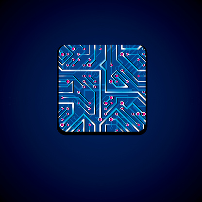 Cpu Square Picture Vector Technology Cpu Design With Square Luminescent Microprocessor ...