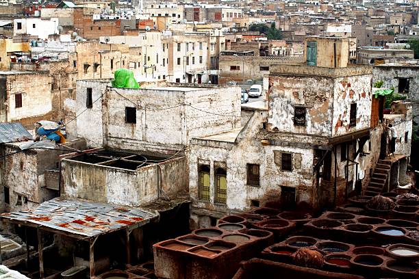 istock Fez Morocco cityscape Tannery Chouwara slum poor area 532398034