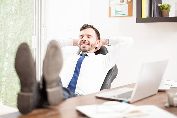 istock Businessman relaxing in his office 532398424