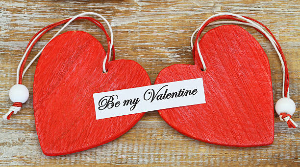 istock Be my Valentine card with two red hearts 532399089