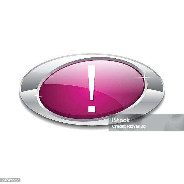 Alert Sign Pink Square Button Icon Stock Illustration - Download Image Now - 2015, Alertness, Badge