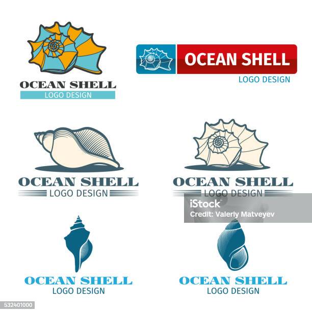 Abstract Shell Logo Shell Vector Design Logo Set Stock Illustration - Download Image Now ...