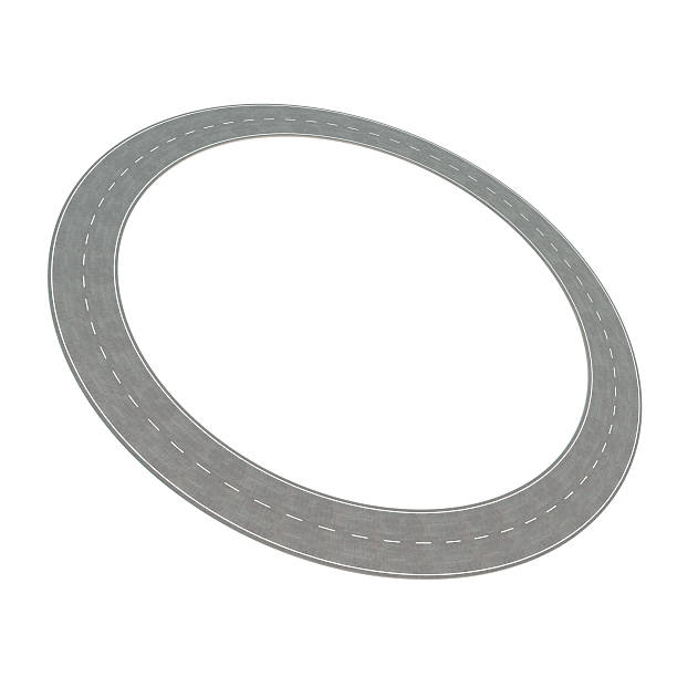 istock Road circle on white background. 3d illustration 532405952