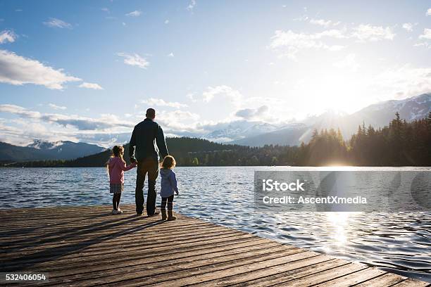 Father And Daughter Connection Stock Photo - Download Image Now - Family, Lake, Scenics - Nature