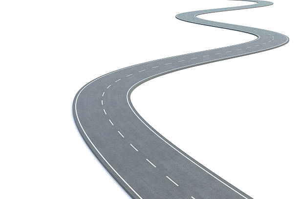 istock Curved road isolated on white background. 3d illustration 532406550