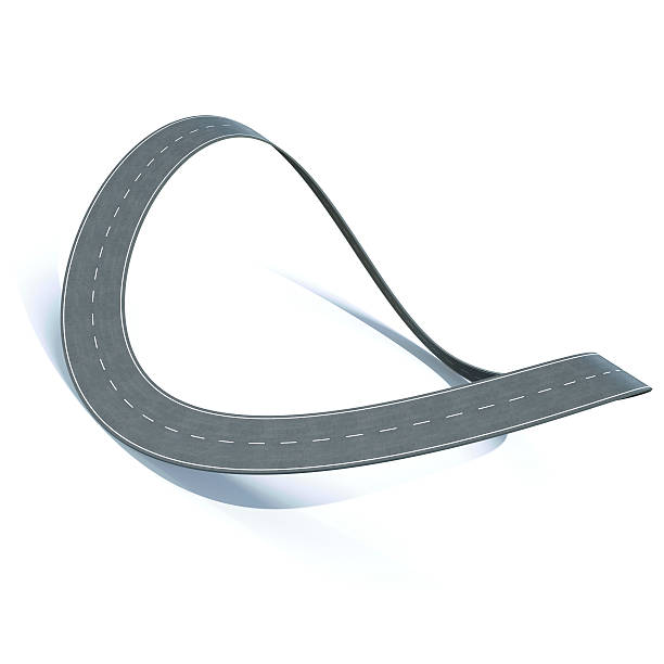 Bending loop highway on a white background. 3d illustration stock photo