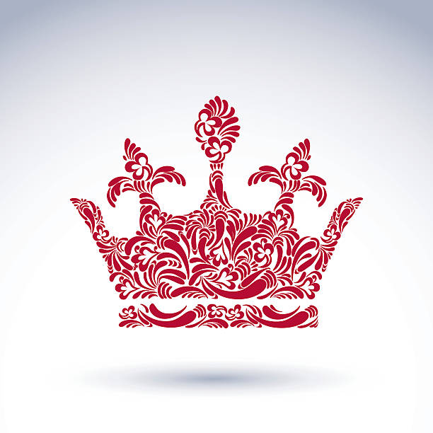 gemusterte majestätischen leuchtenden blumen-krone, die am besten zur verwendung in grafik - flowerpatterned stock-grafiken, -clipart, -cartoons und -symbole