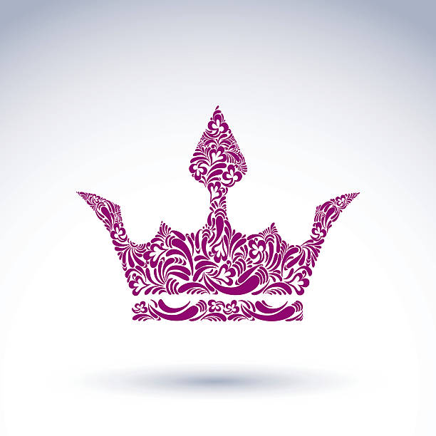 jasny kwiat ze wzorem majestatyczne korony, najlepiej do stosowania w grafikę - flowerpatterned stock illustrations