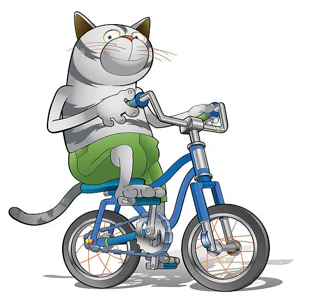 Vector illustration of Biker cat