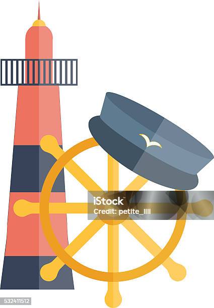 Vector Cartoon Flat Nautical Illustration Stock Illustration - Download Image Now - Cruise Ship, Adult, Adventure