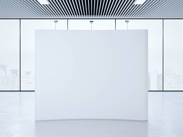 istock White blank trade show booth in modern interior. 3d rendering 532413842