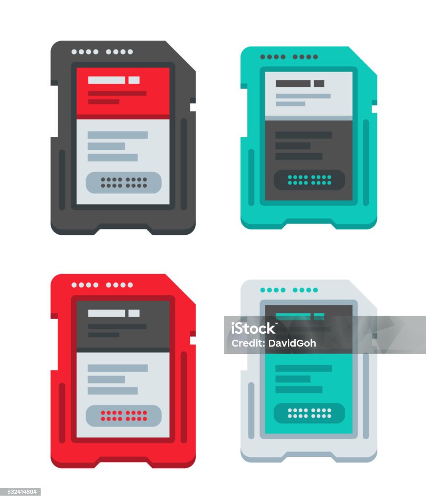 Memory Cards Pattern Memory Card Flat Design Set Stock Illustration - Download Image Now ...