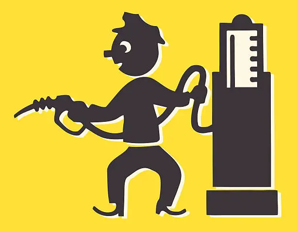 Vector illustration of Gas Station Attendant