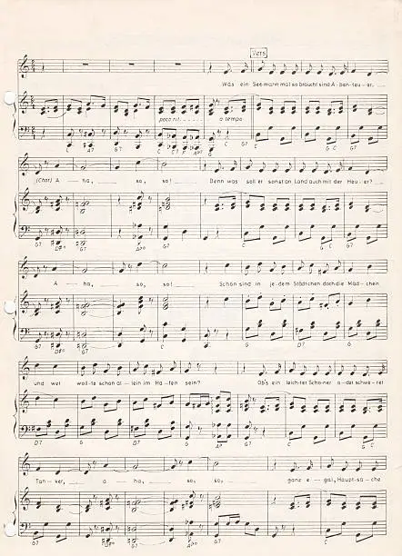 old sheet music - scanned from a 150 year old partiture