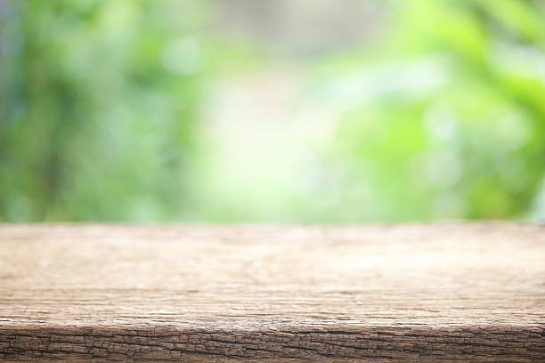 istock Outdoor Wooden table view 532415923