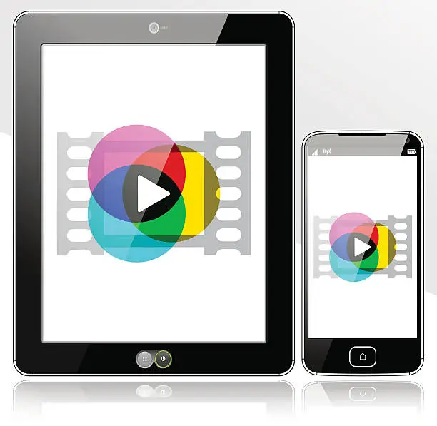 Vector illustration of Tablet and SmartPhone media player