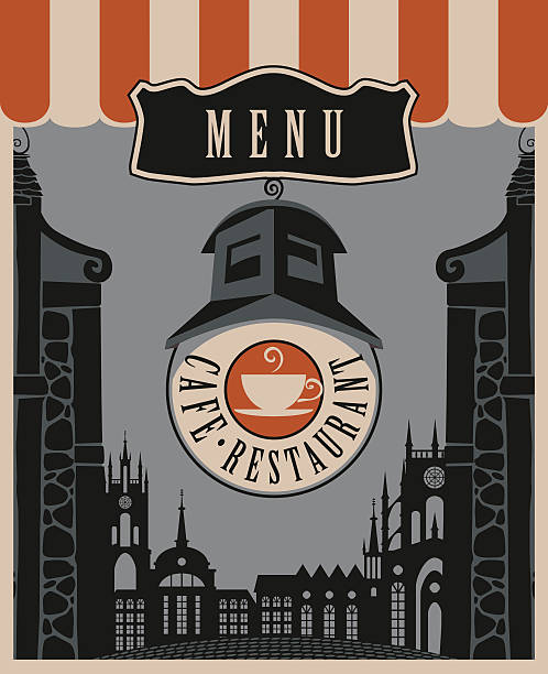 ilustraciones, imágenes clip art, dibujos animados e iconos de stock de menú de la cafetería - chocolate book brown book cover