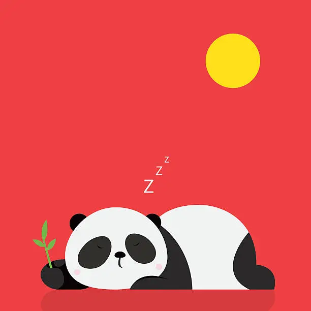 Vector illustration of Sleeping Panda